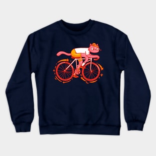 Cycling Cat Crewneck Sweatshirt